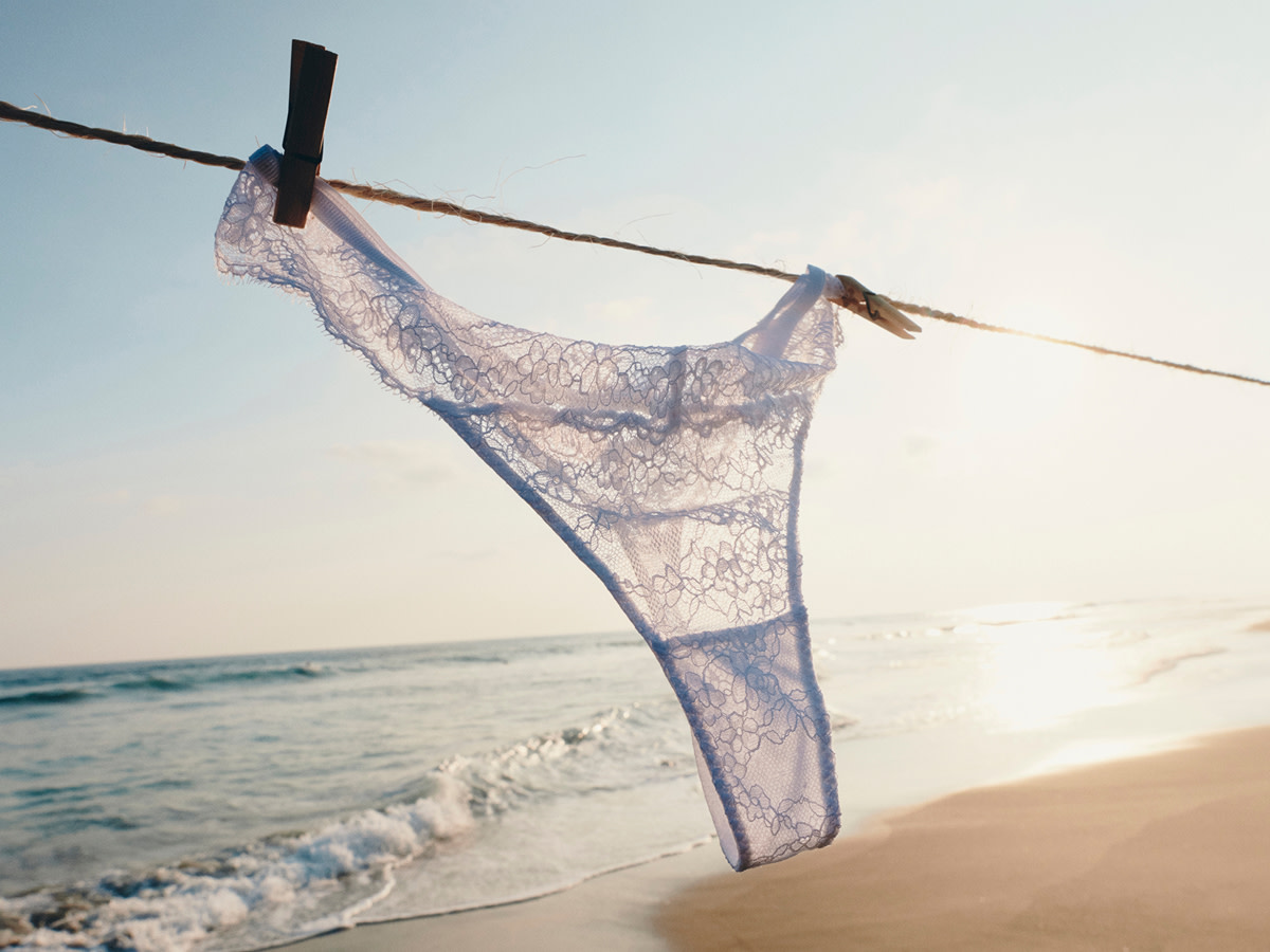 Lace knickers on clothesline