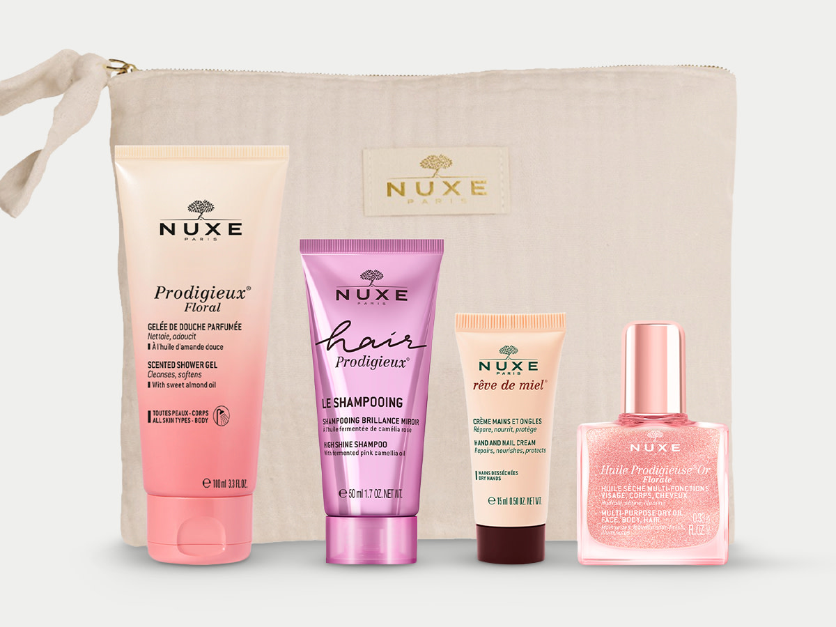Free Nuxe 4-piece gift set when you buy two Nuxe products. Shop now