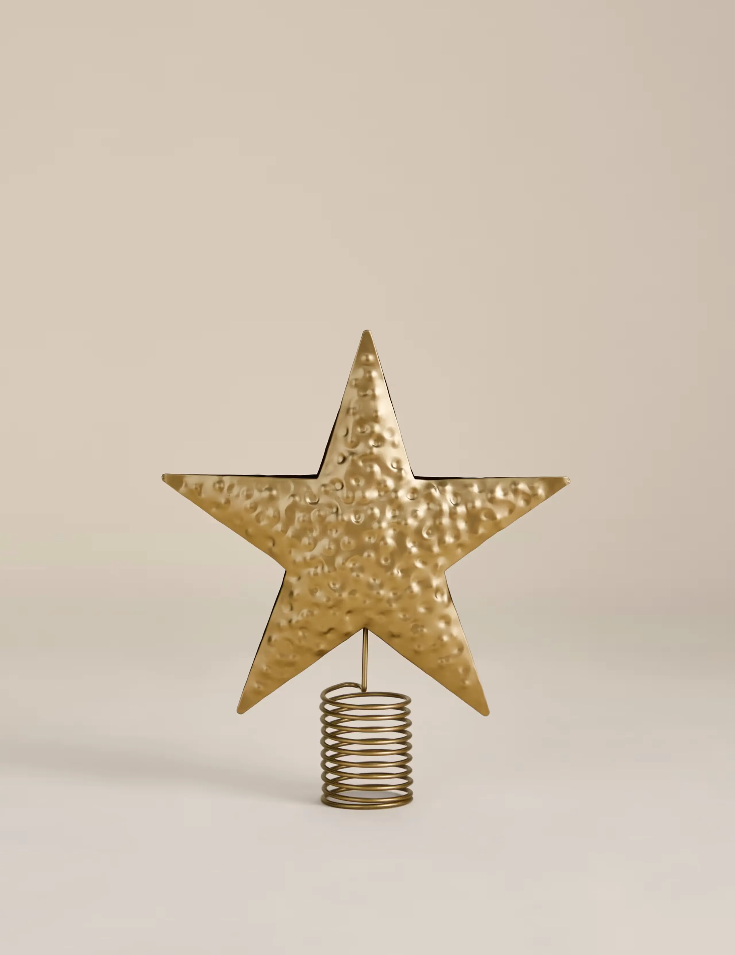 Gold Metal Star Tree Topper
