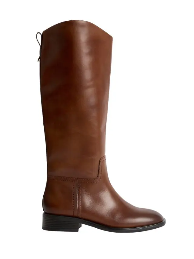 A brown knee high riding boot by M&S