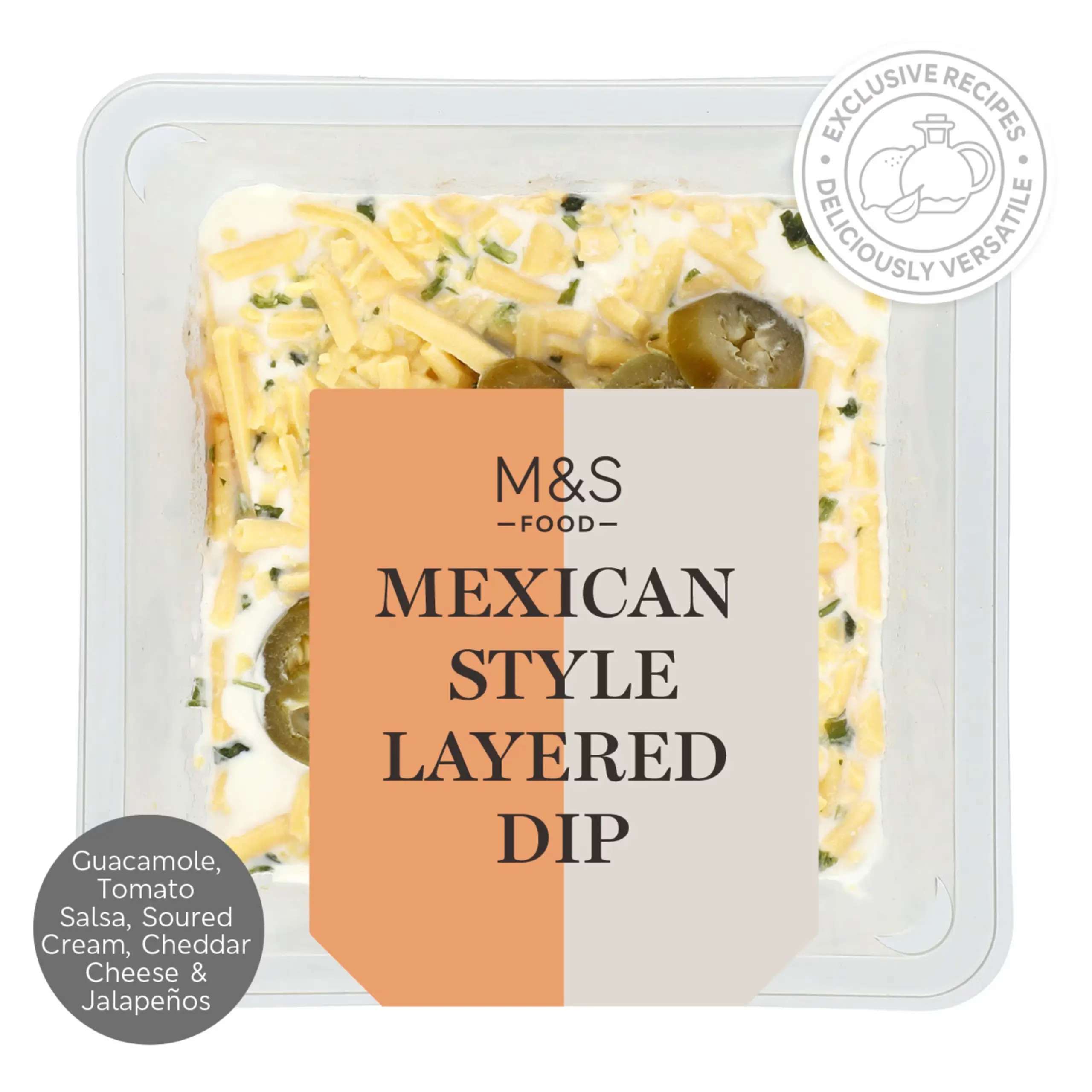 Pack of Mexican style layered dip