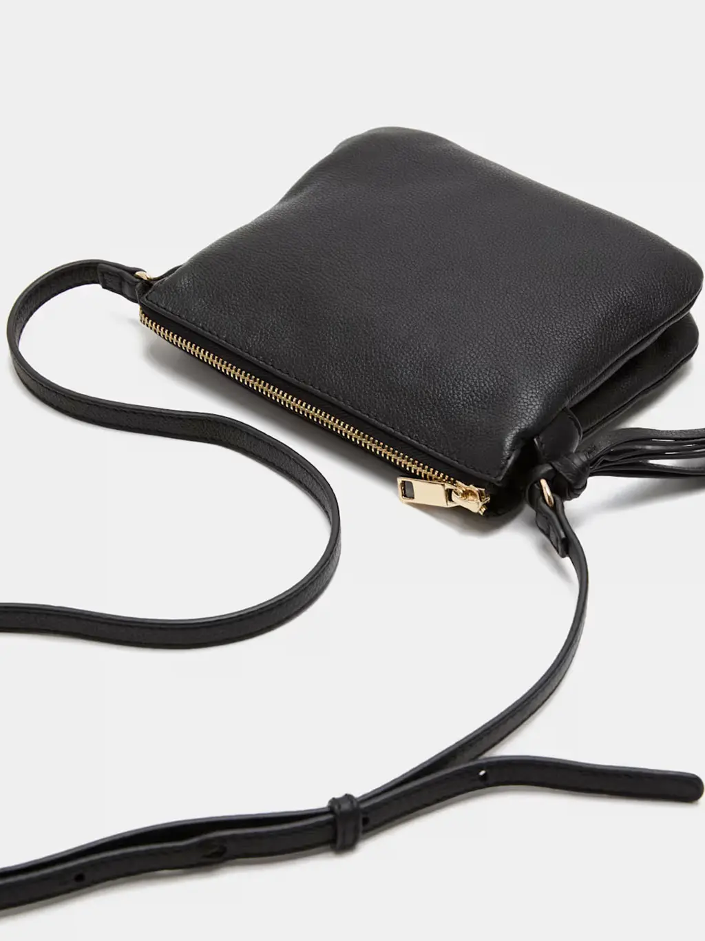 Black leather cross-body bag