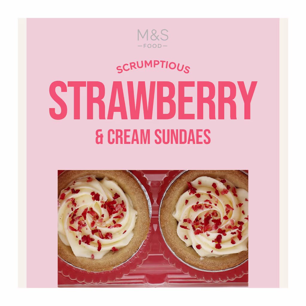 Strawberries and Cream Sundaes