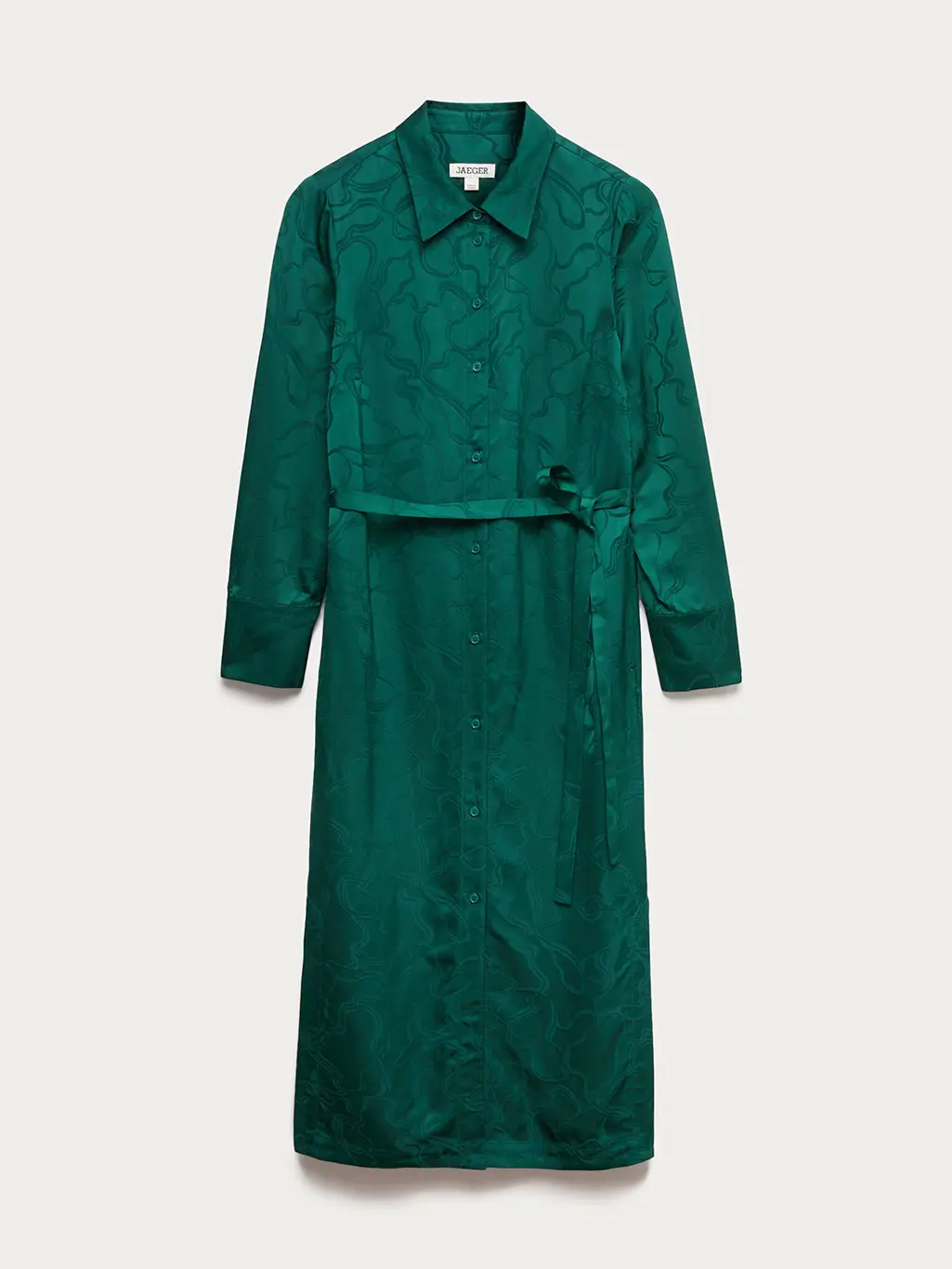 Teal jacquard shirt dress