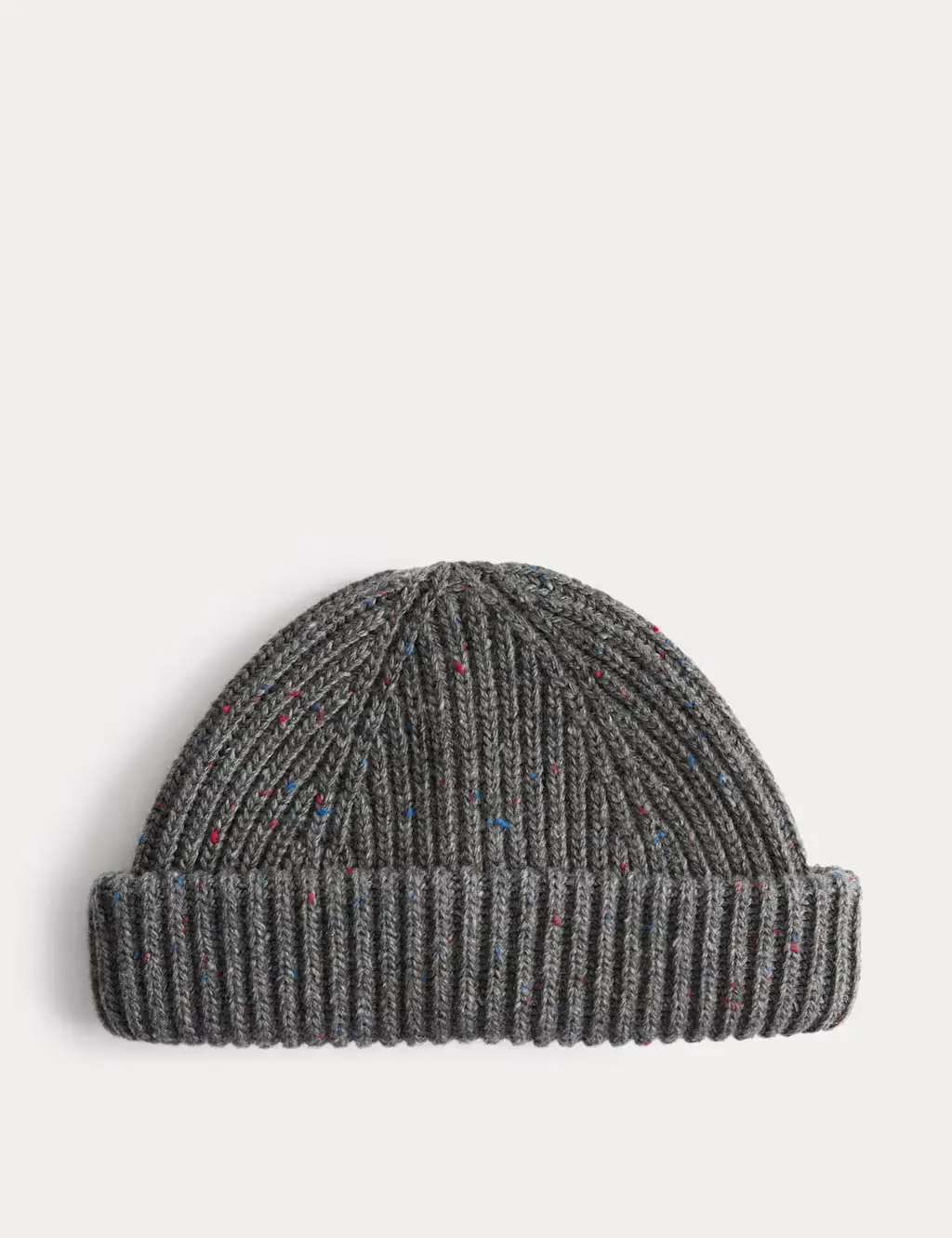 Grey fisherman-style beanie hat