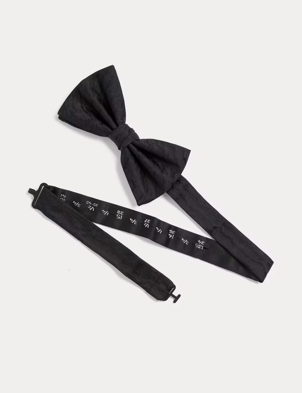 Black textured silk bow tie