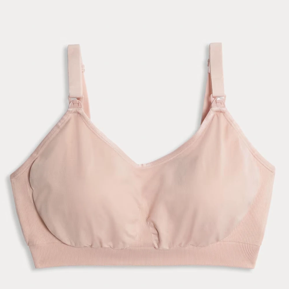 Pink seam-free nursing bra