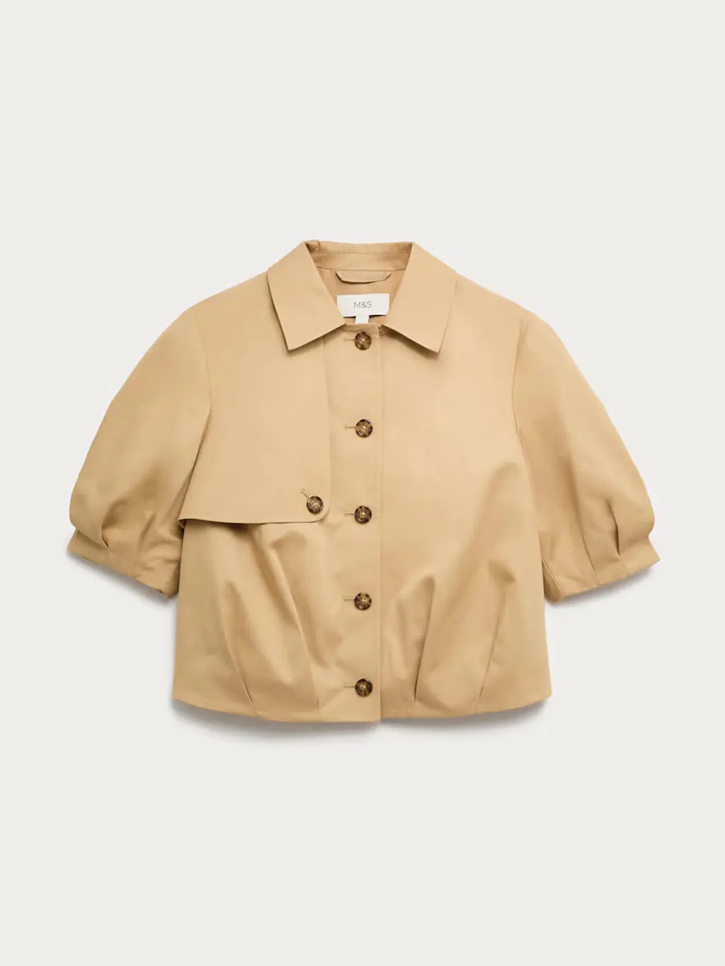 Camel cotton short jacket