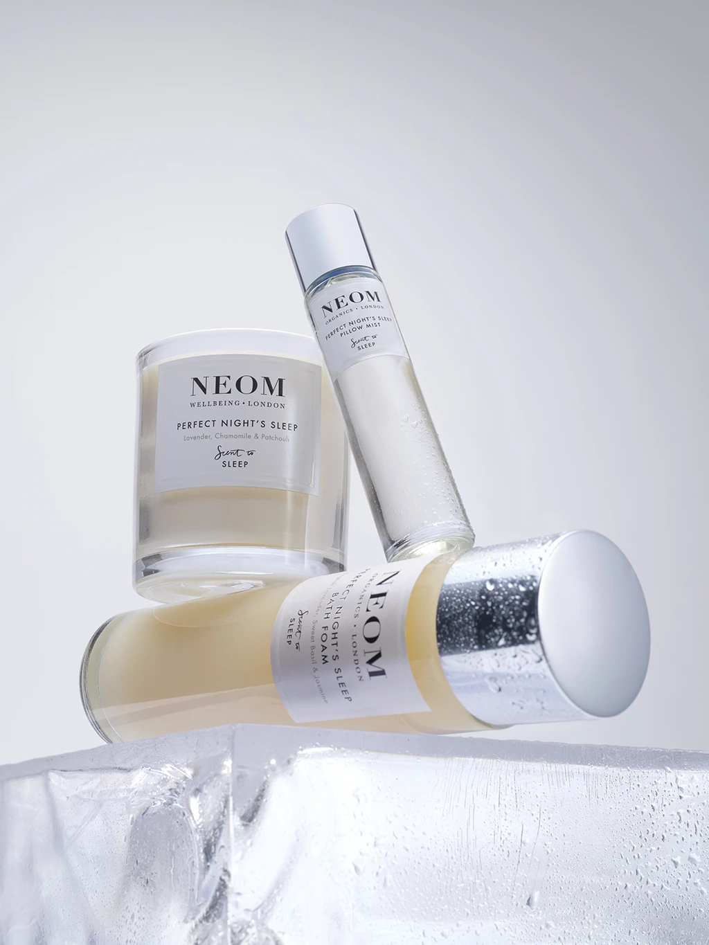 Assorted Neom bath products