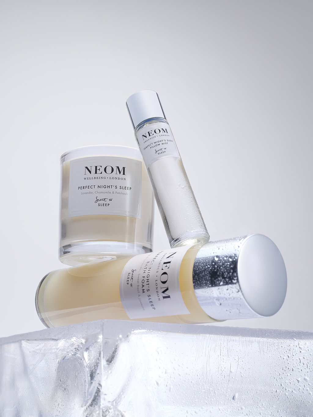 Assorted Neom bath products
