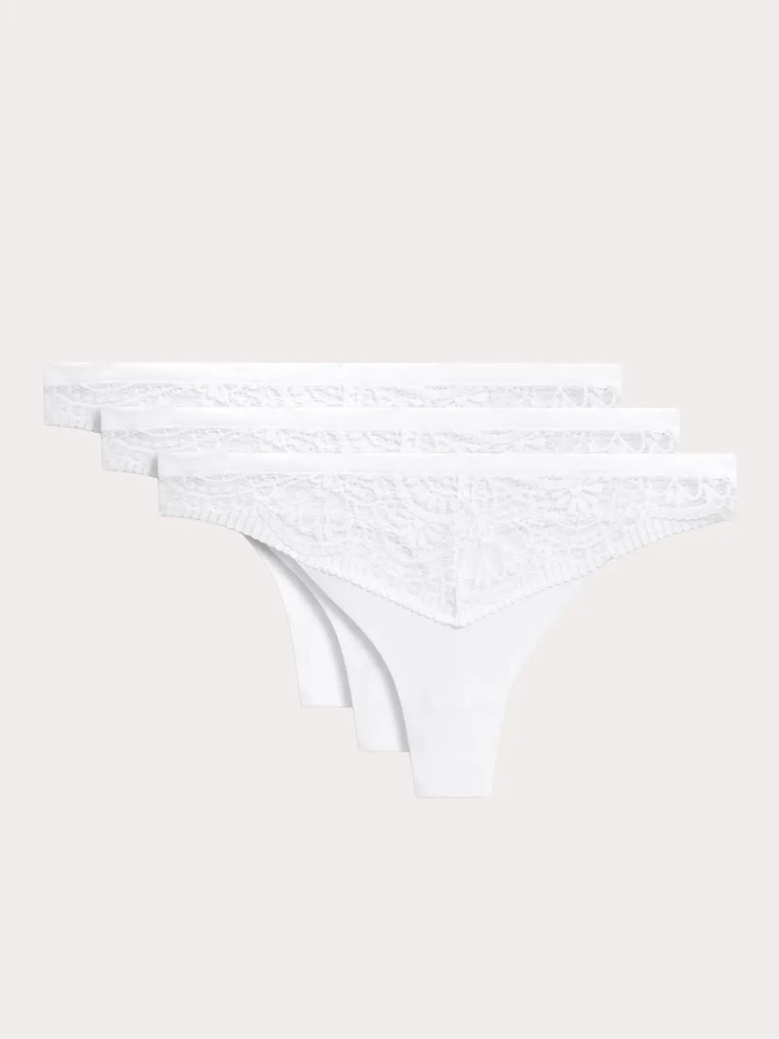 White underwear in a pack of three