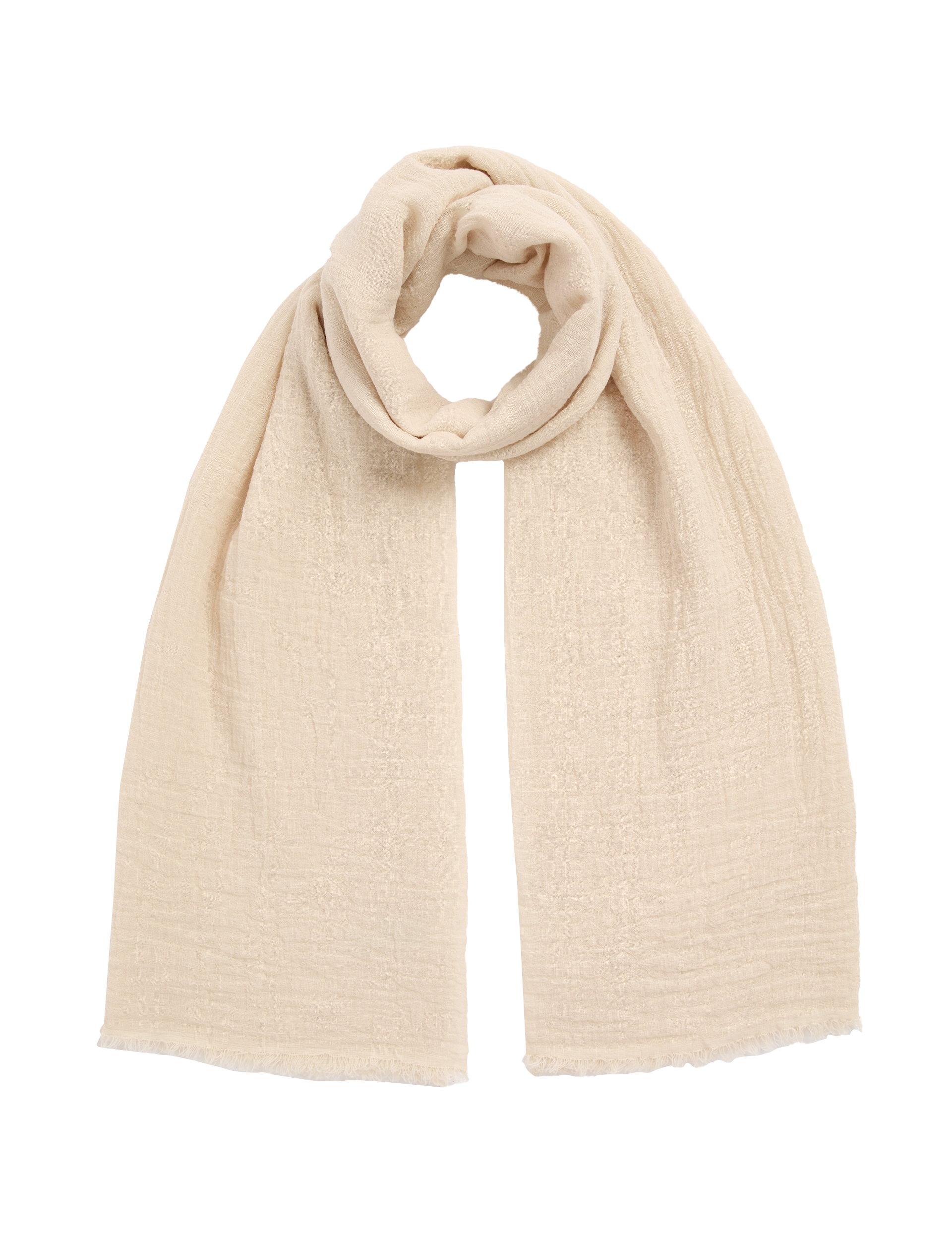 A linen rich cream scarf