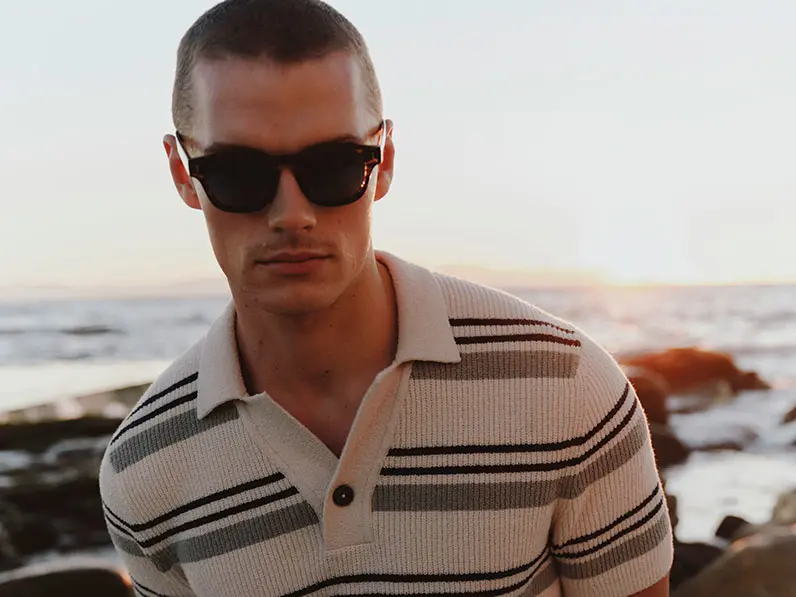 Man in sunglasses on beach