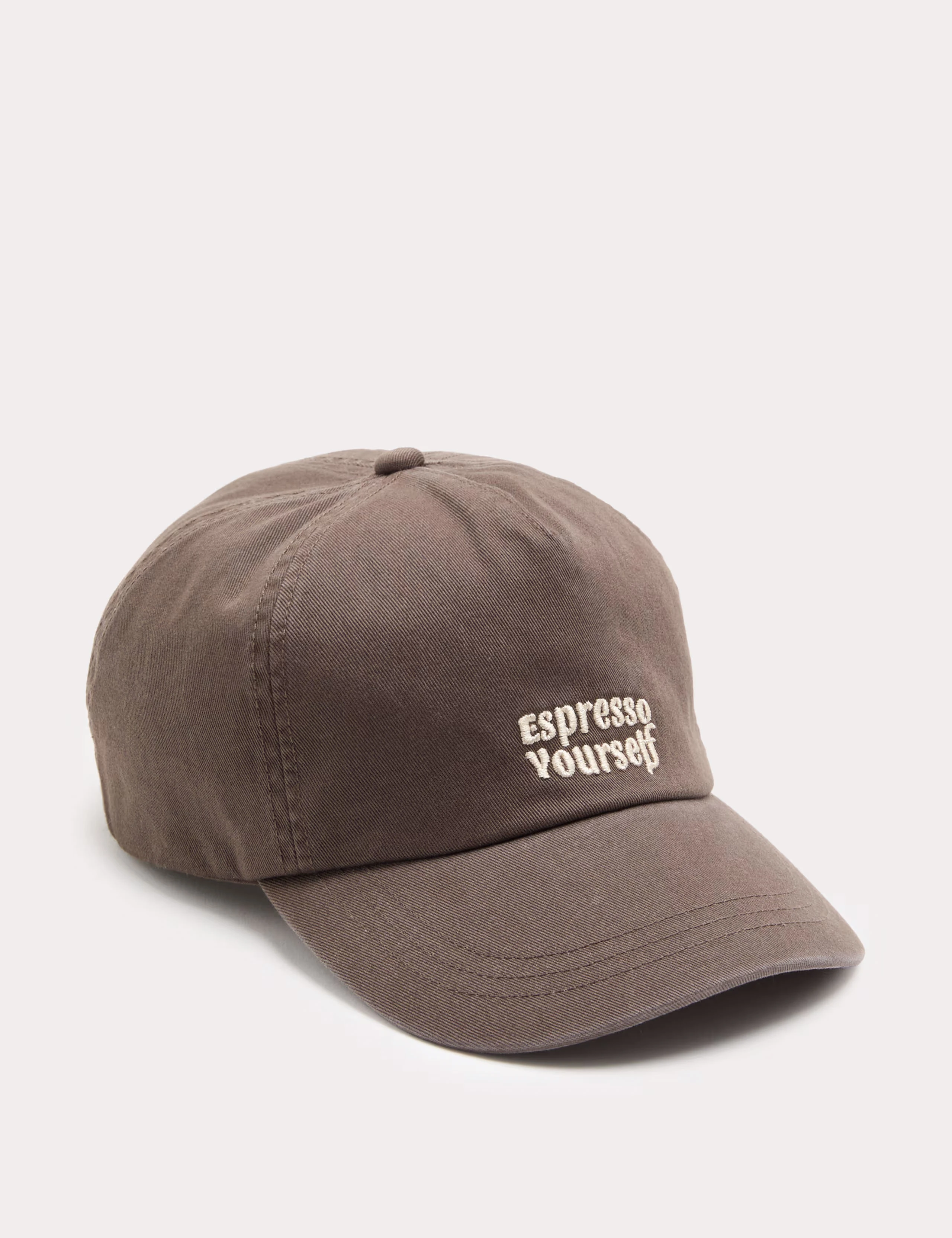 Brown 'espresso yourself' slogan cap