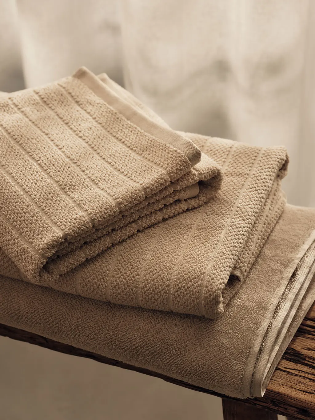 Egyptian cotton towels in brown