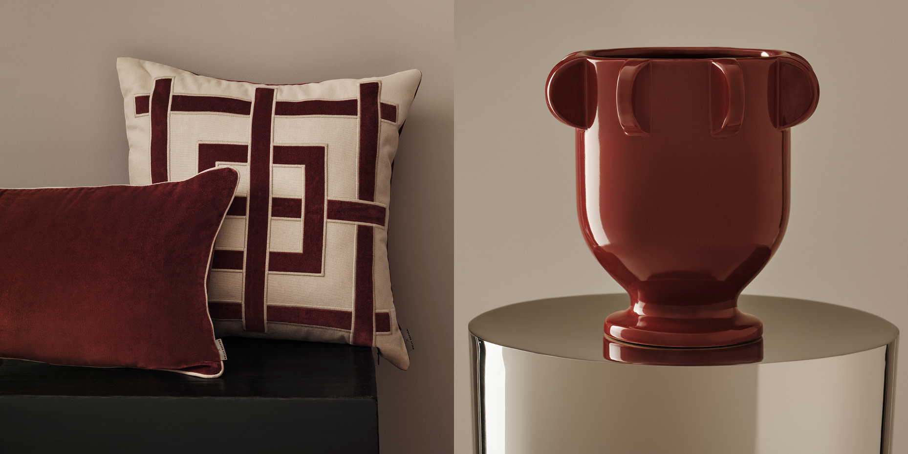 Pillows and vases