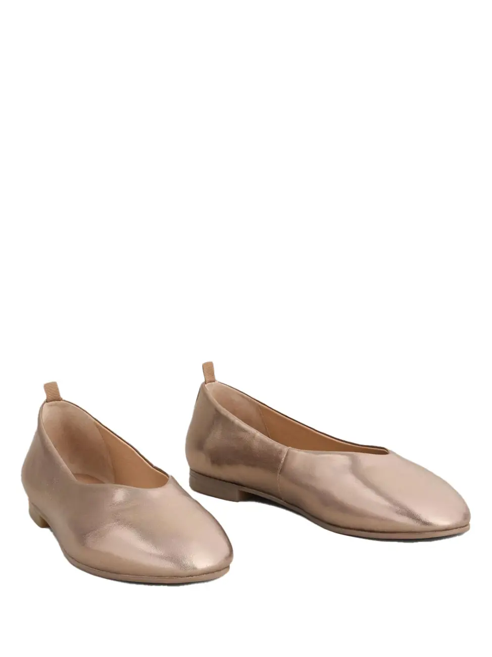 Gold metallic ballet pumps 
