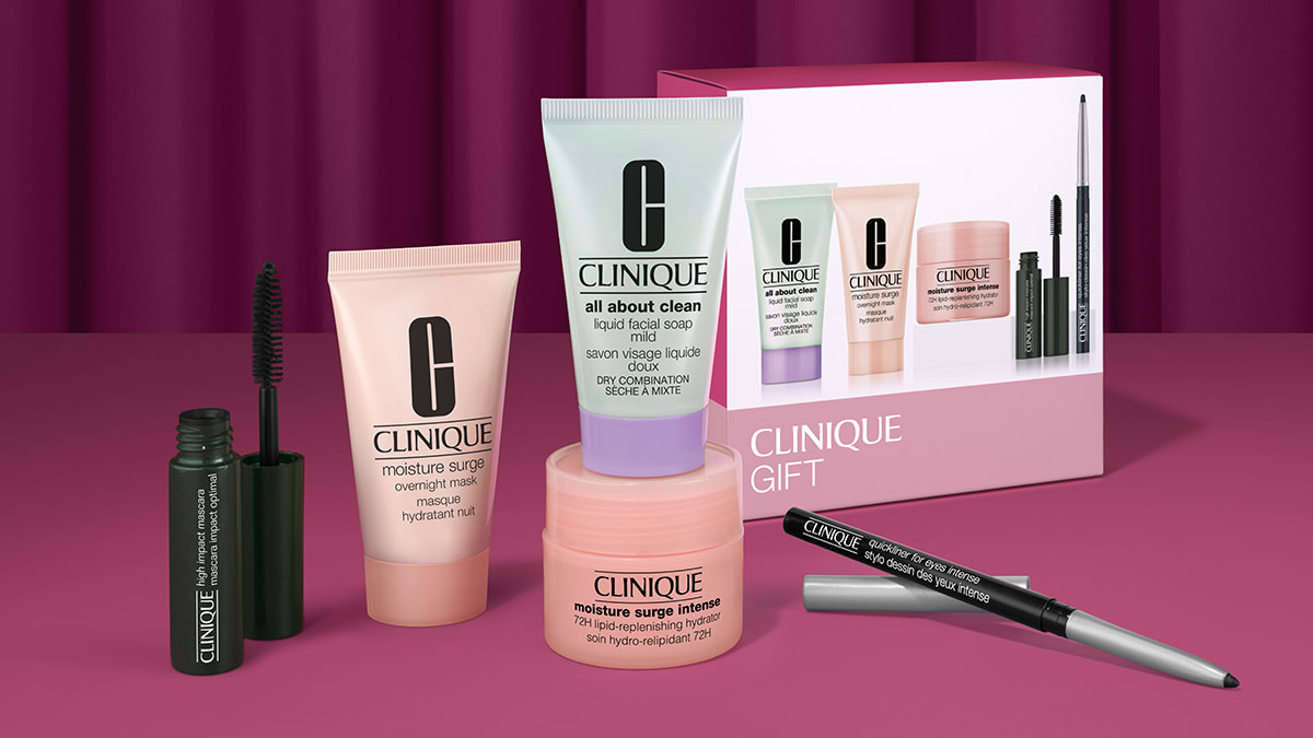 Selection of Clinique products. Shop now