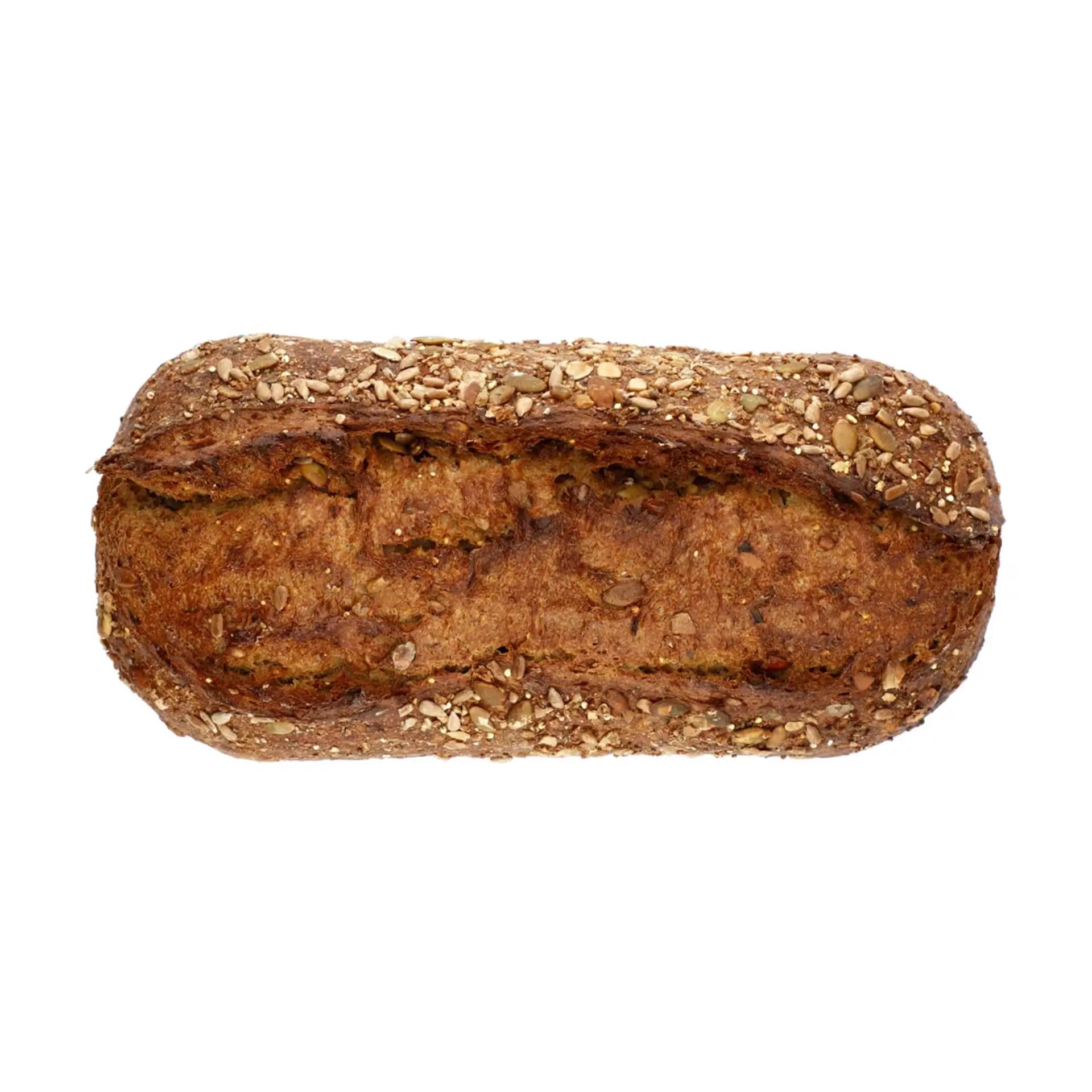 A loaf of seeded sourdough bread