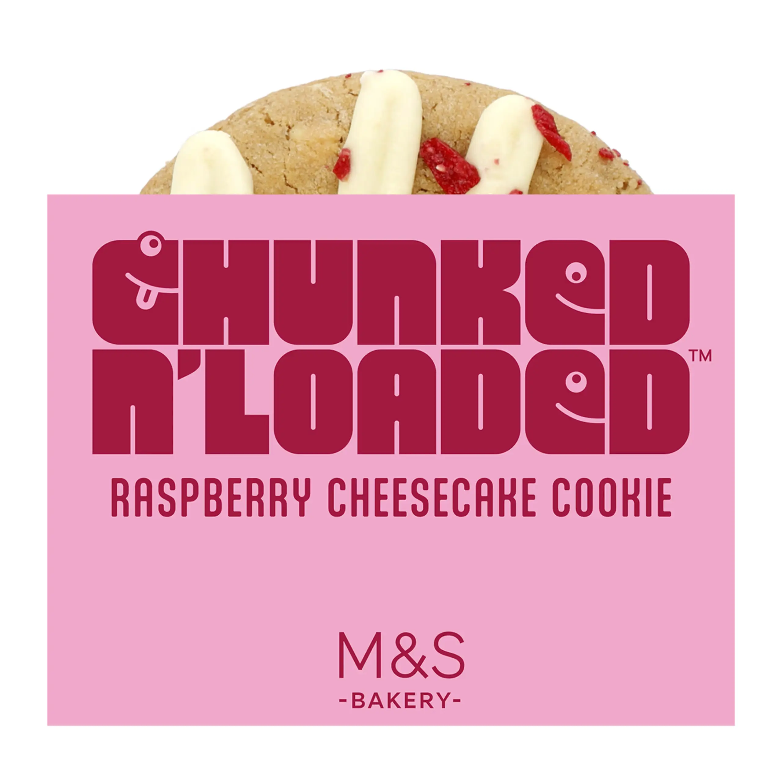 Chunked N’ Loaded Raspberry Cheesecake Cookie