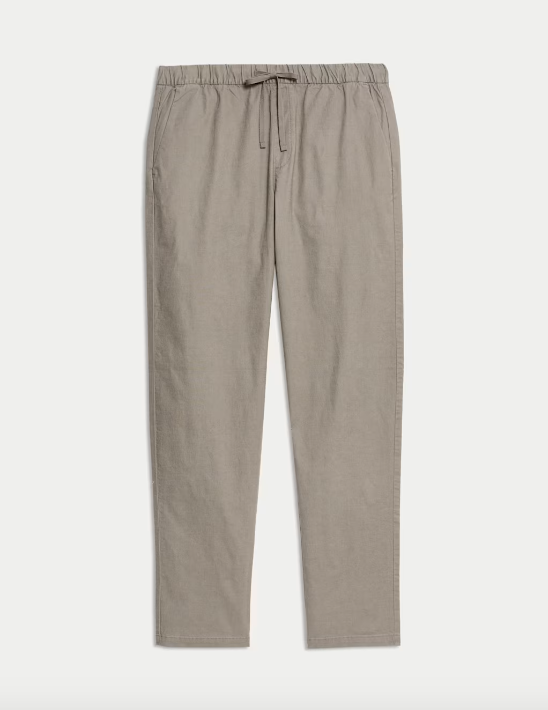 Men's tapered drawstring trousers in mocha
