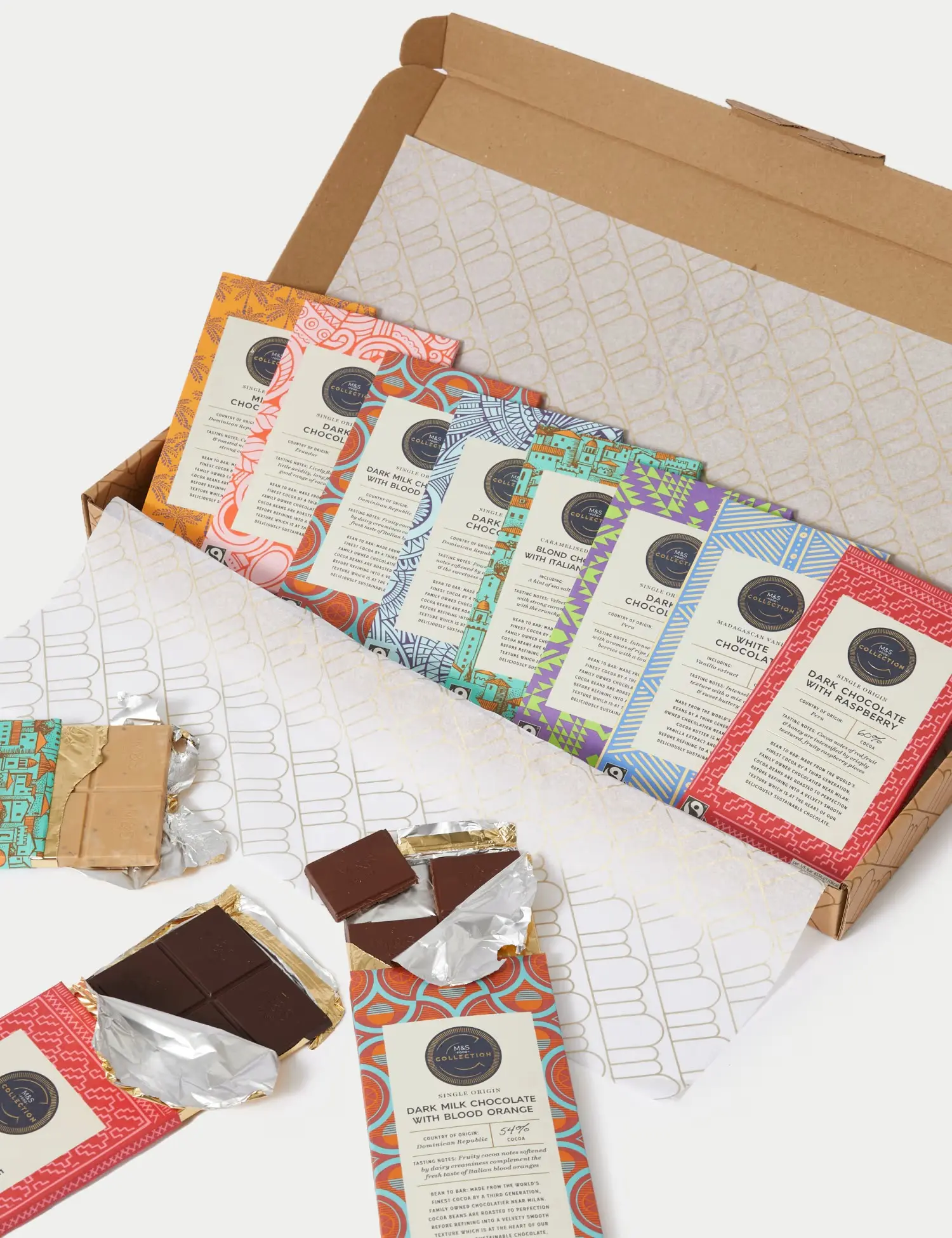 Letterbox gift of single-origin chocolate bars