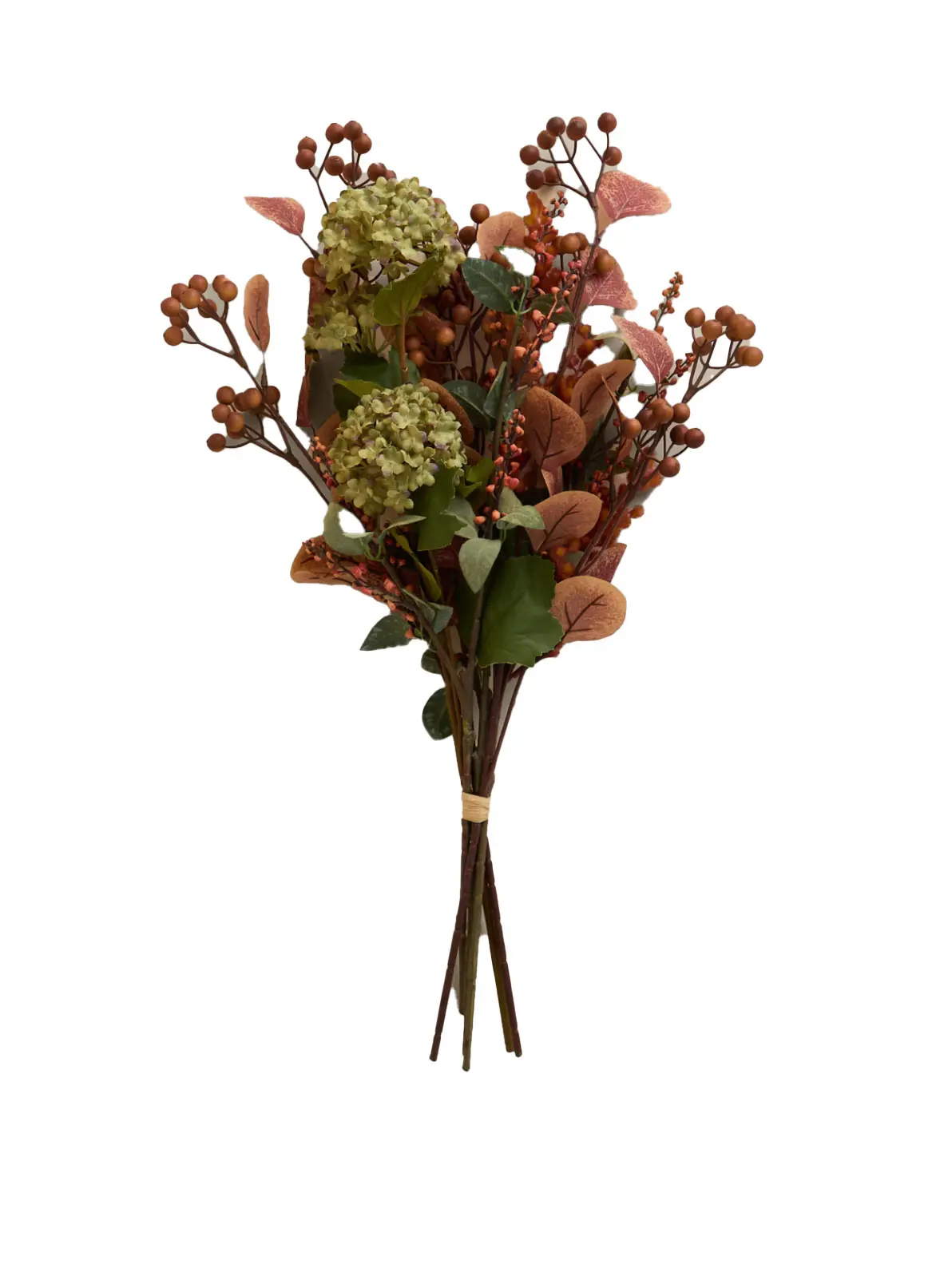 Image of floral bouquet in orange, red and green tones