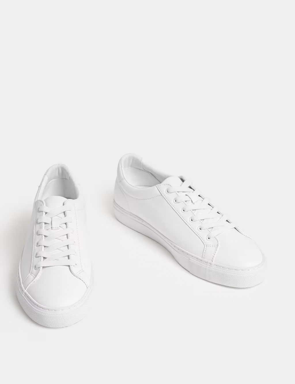 Men's white lace-up trainers