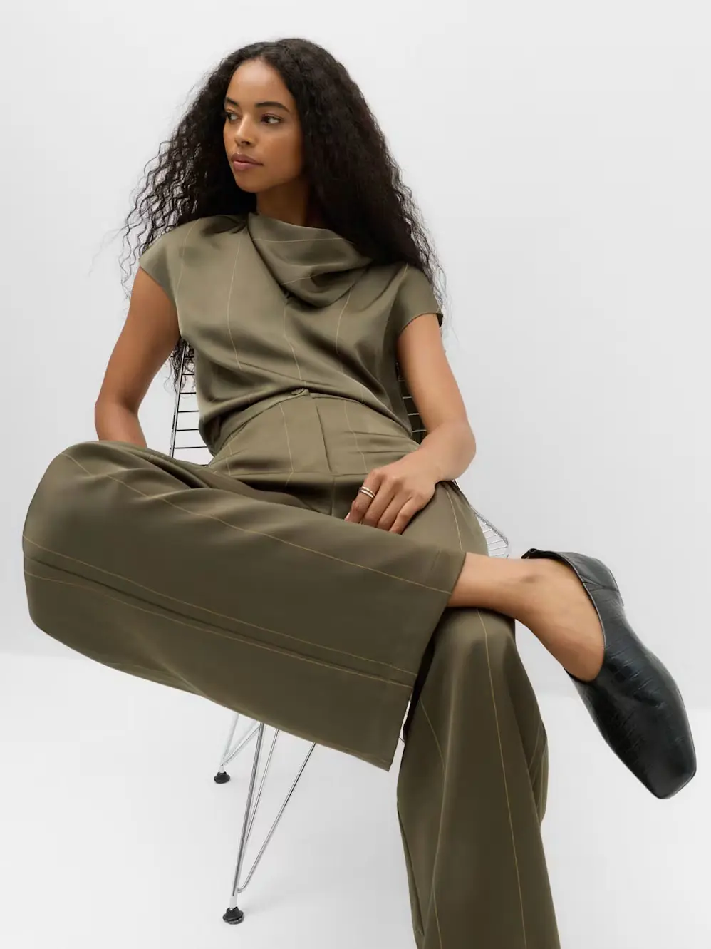 Woman in green co-ord