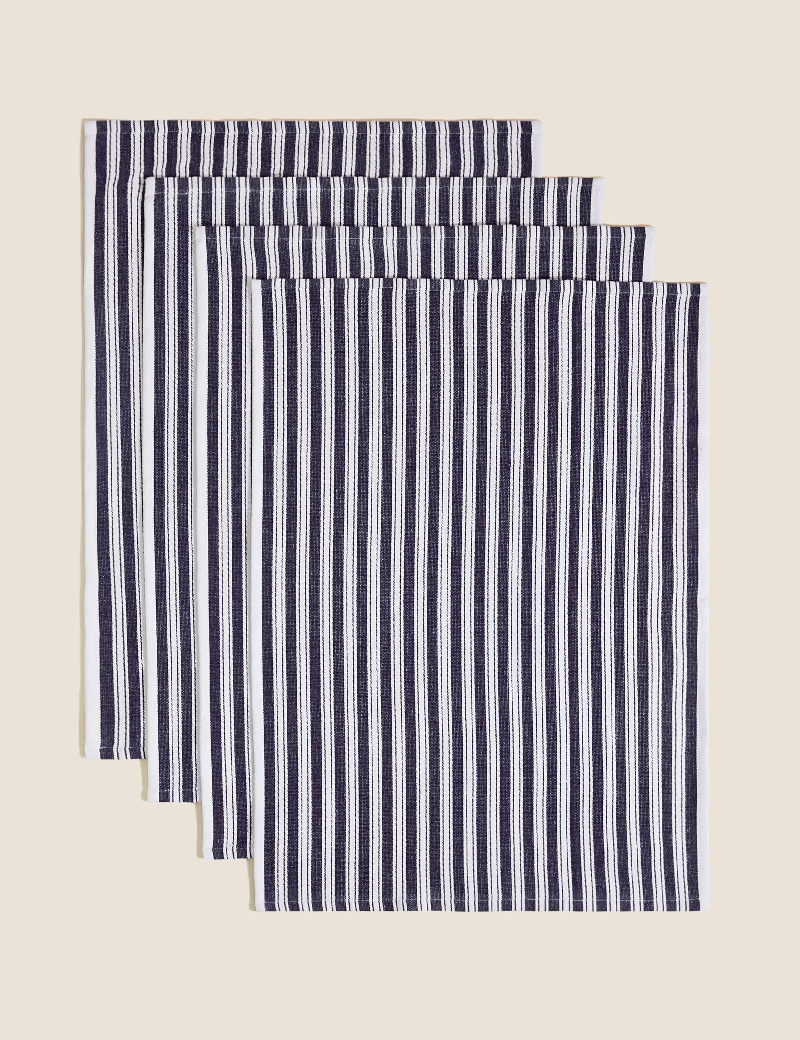A four pack of striped tea towels 
