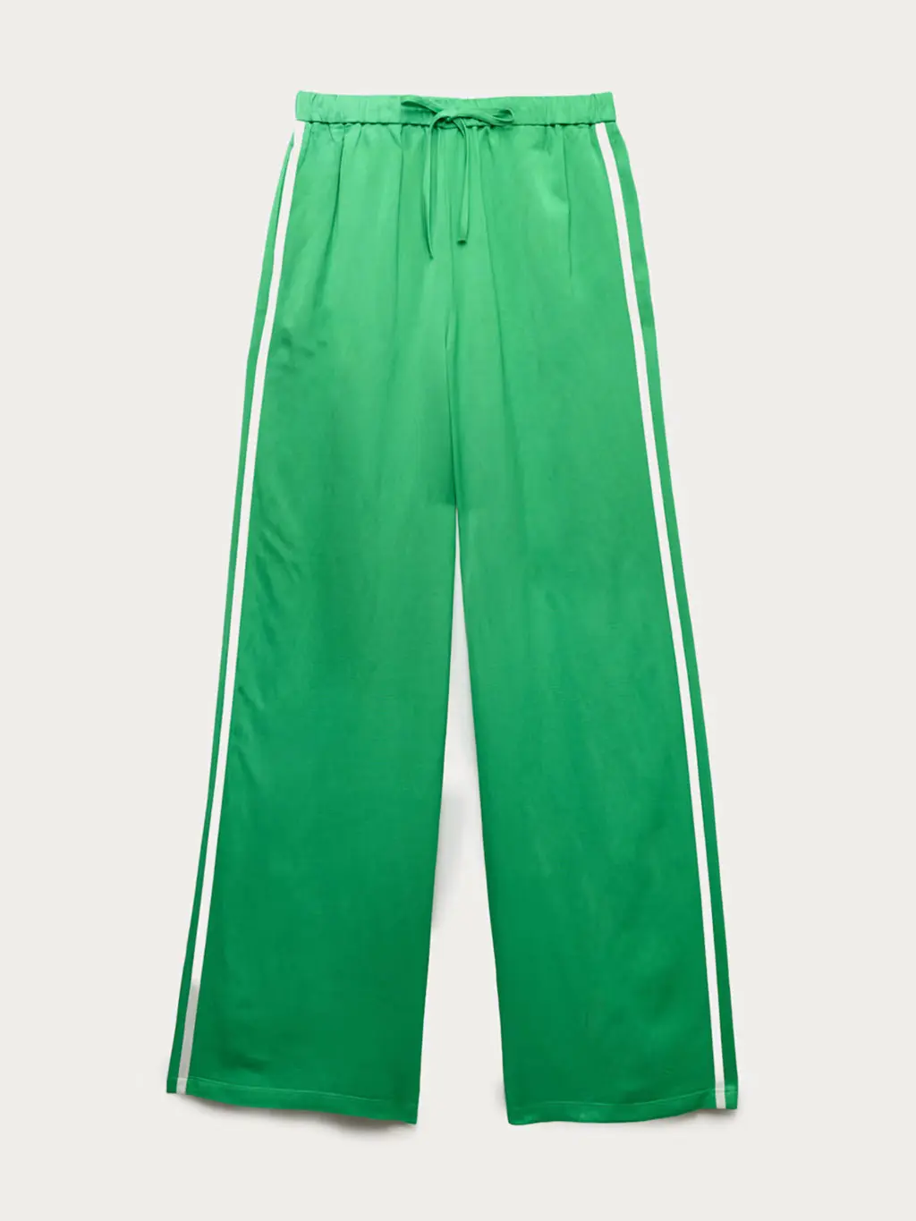 Green side-stripe track pants