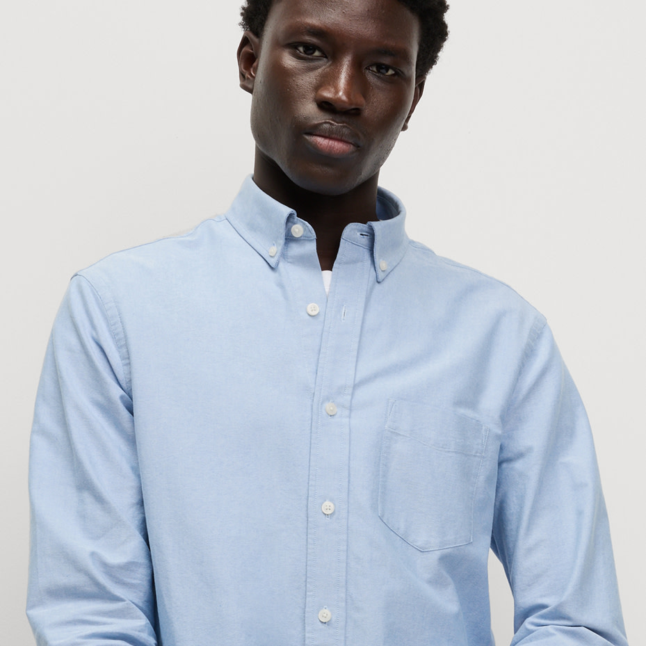 Man wearing blue shirt