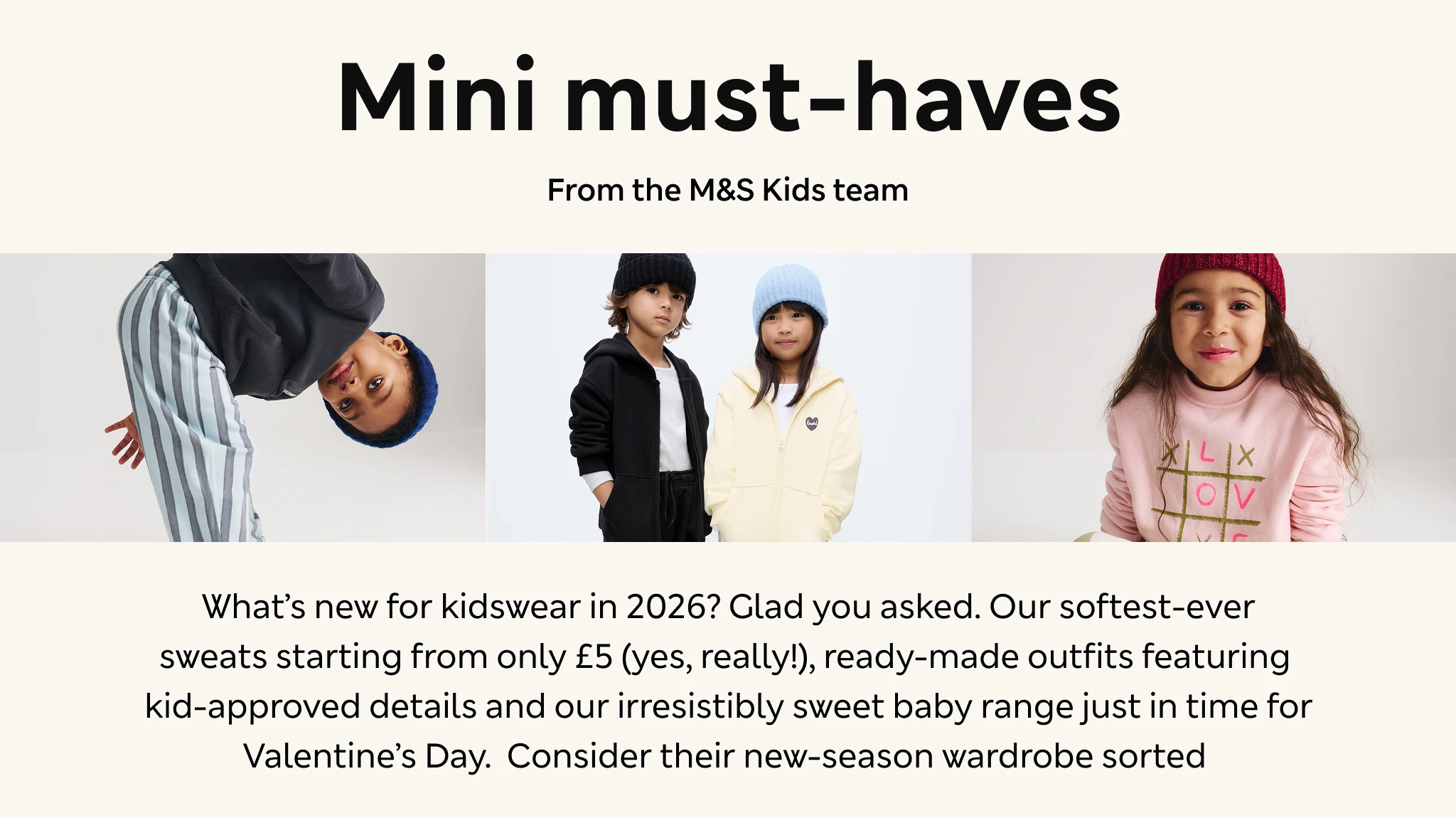Children wearing M&S kidswear