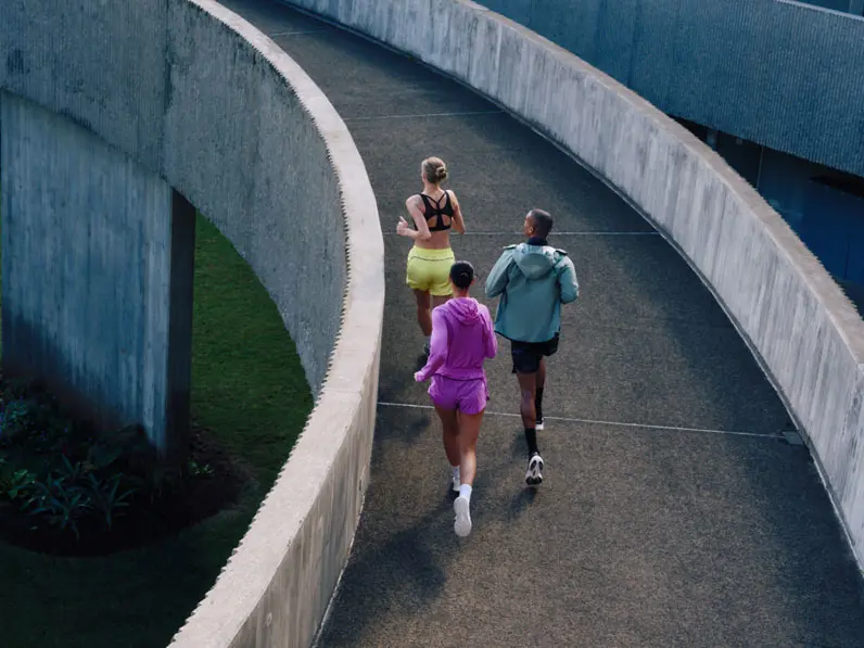 A group running on a road