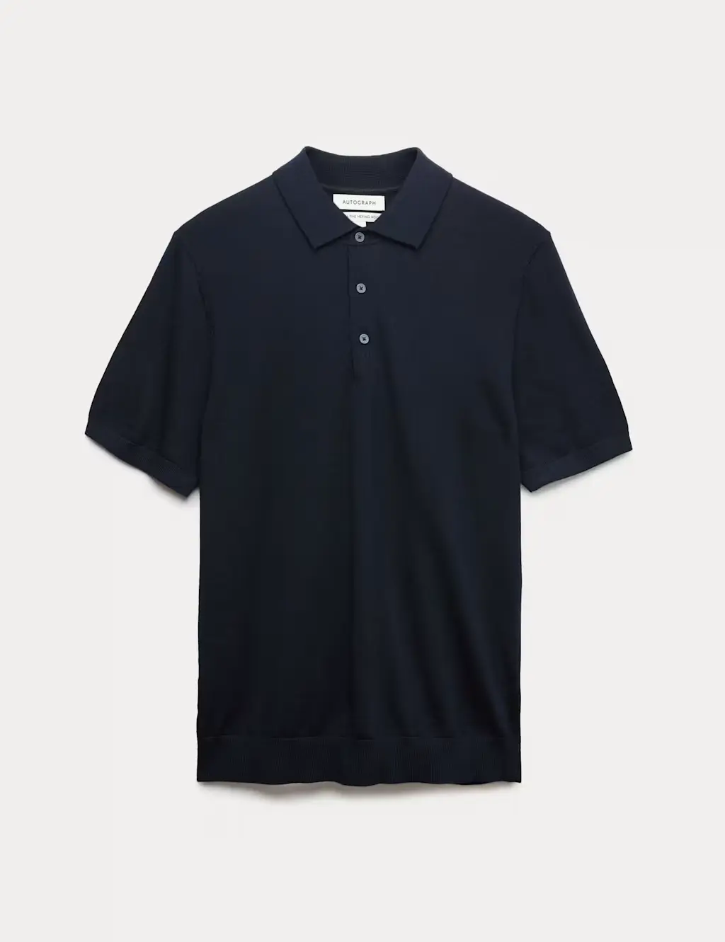 Pure Extra Fine Merino Wool Knitted Polo Shirt