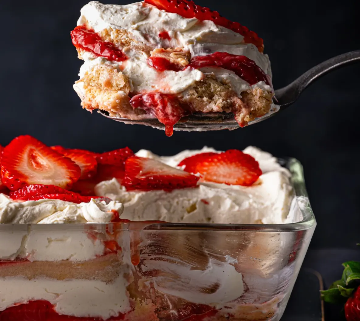 Strawberry and cream tiramisu