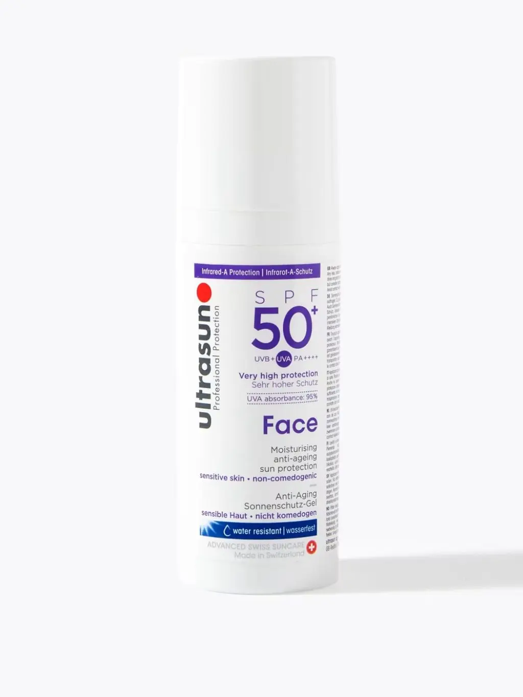 A cut out of a Ultrasun SPF 50 face cream
