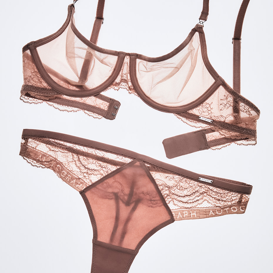 A brown lingerie set