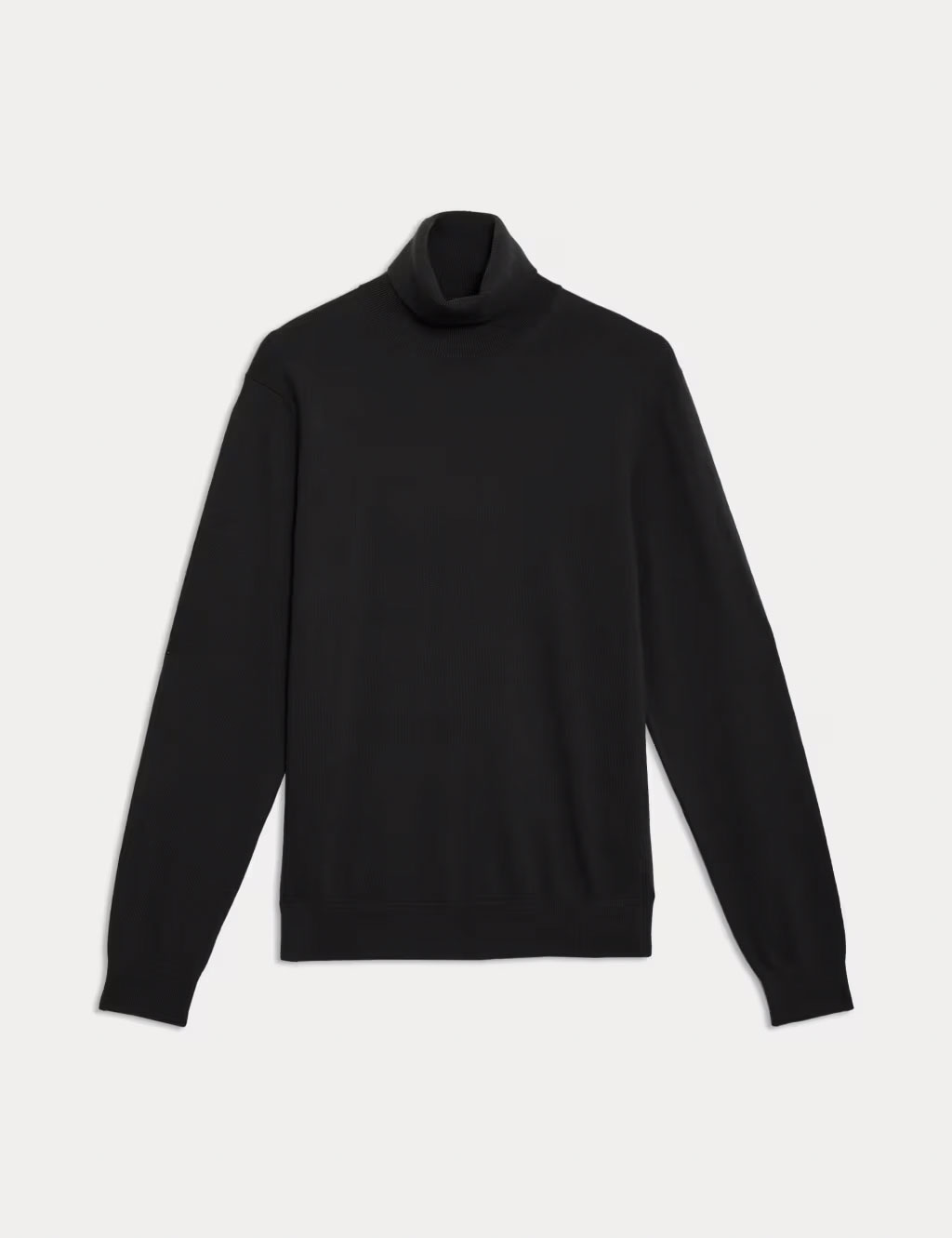 Men's black roll-neck sweater