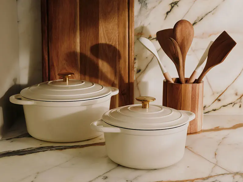Casserole dishes on countertop