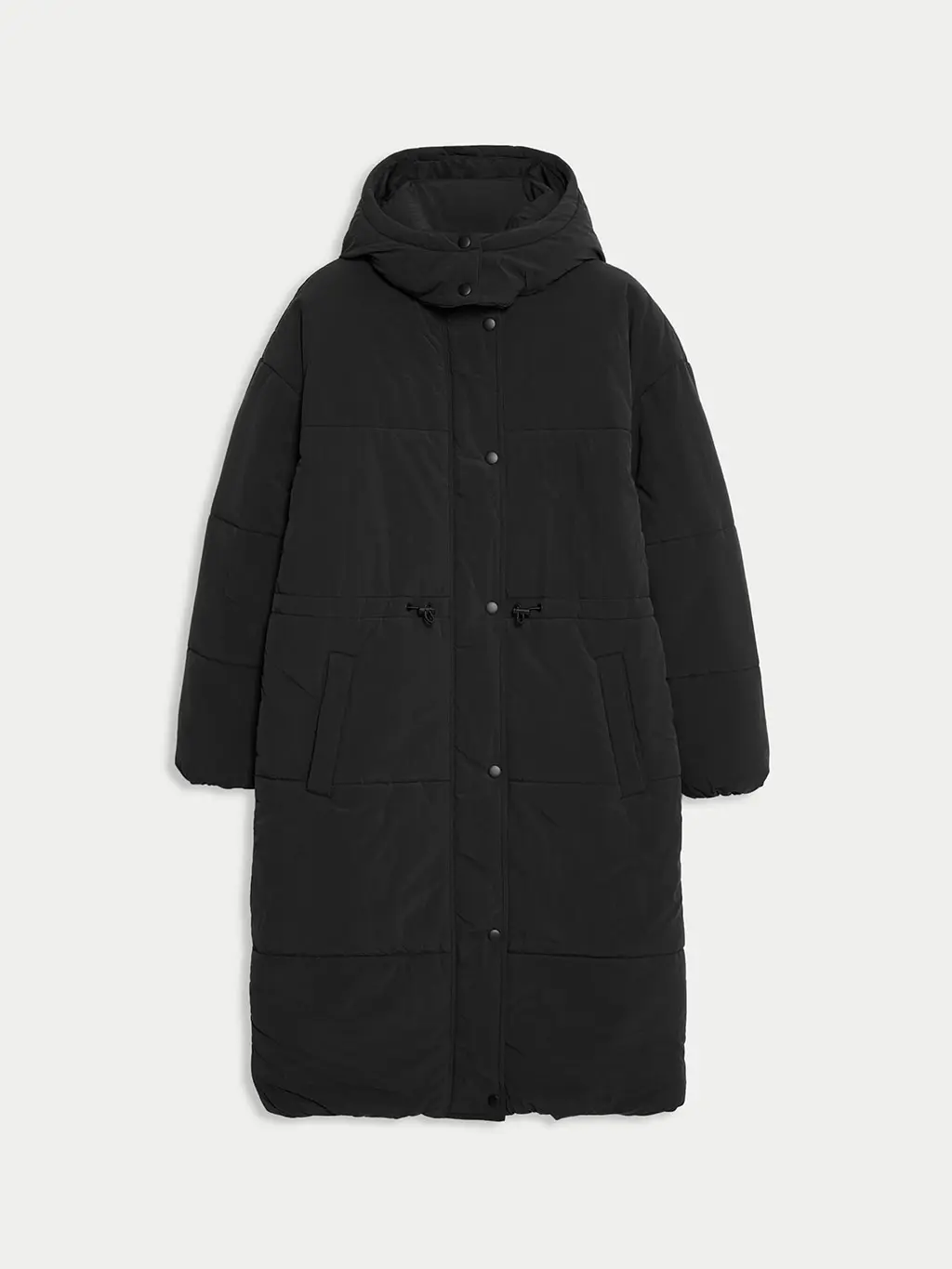 Long black puffer coat