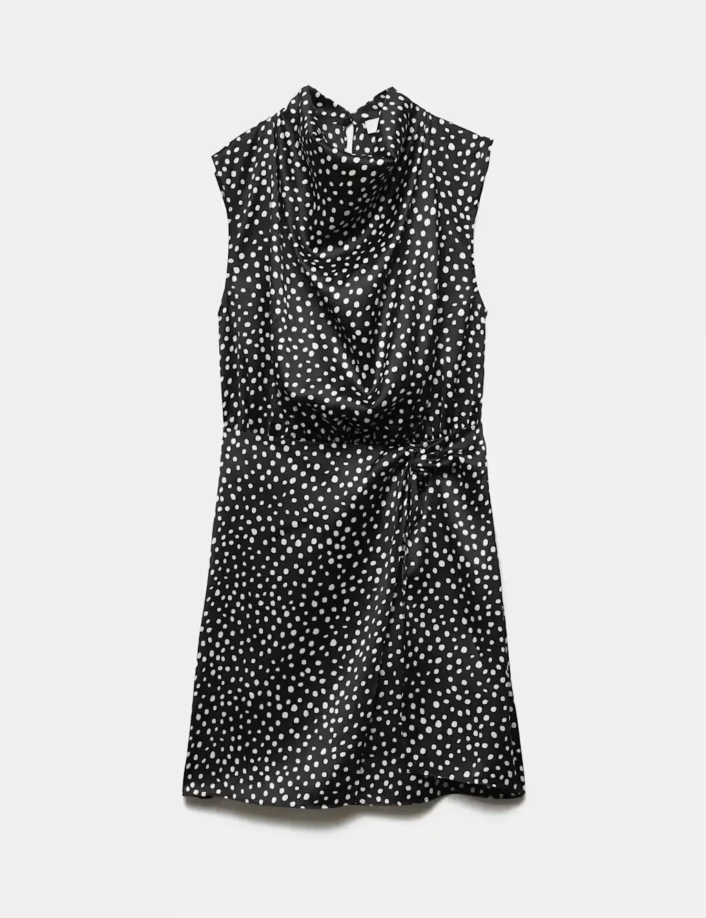 Satin Polka Dot Mini Bodycon Dress