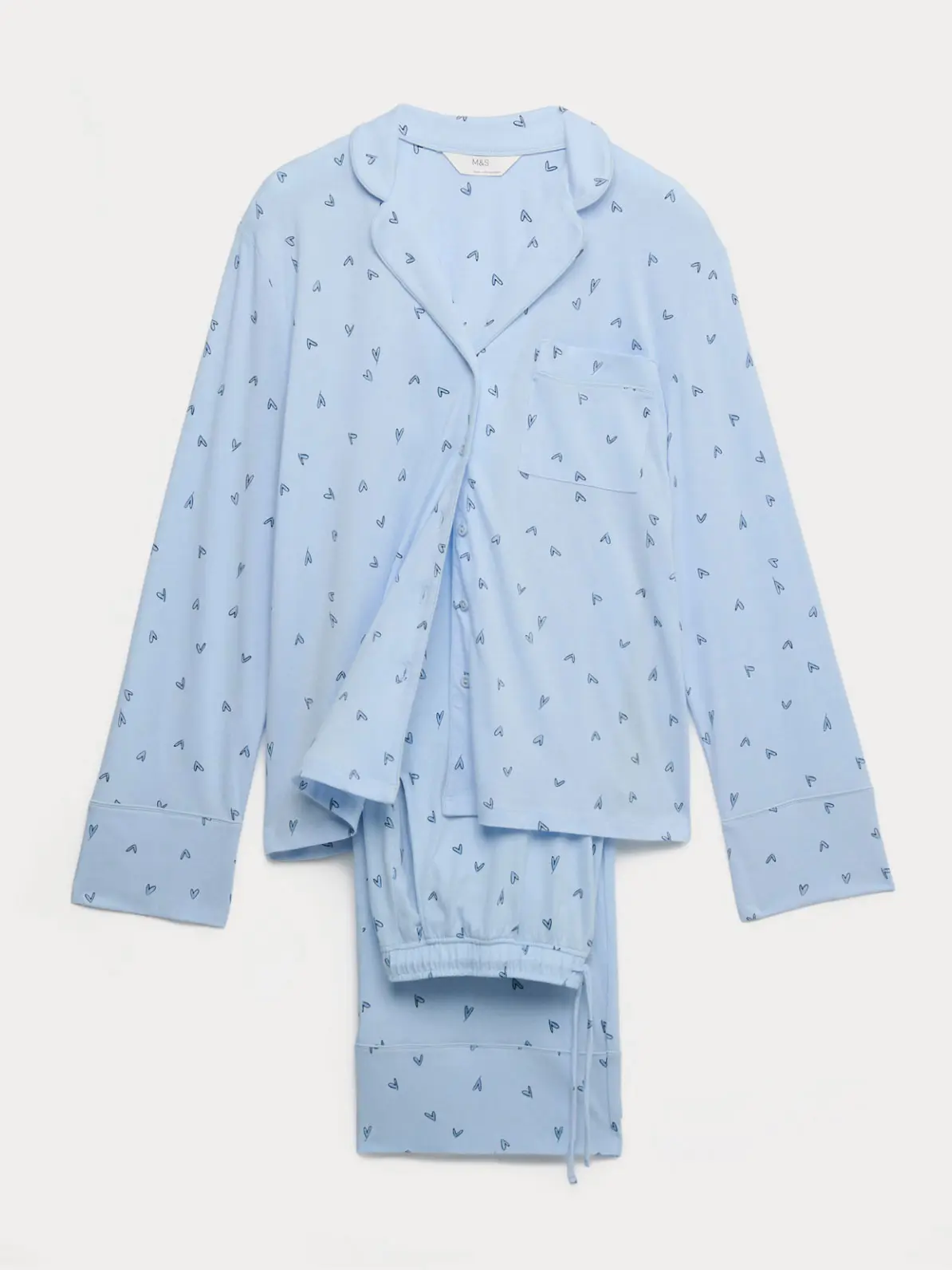 Blue pyjama set with heart print