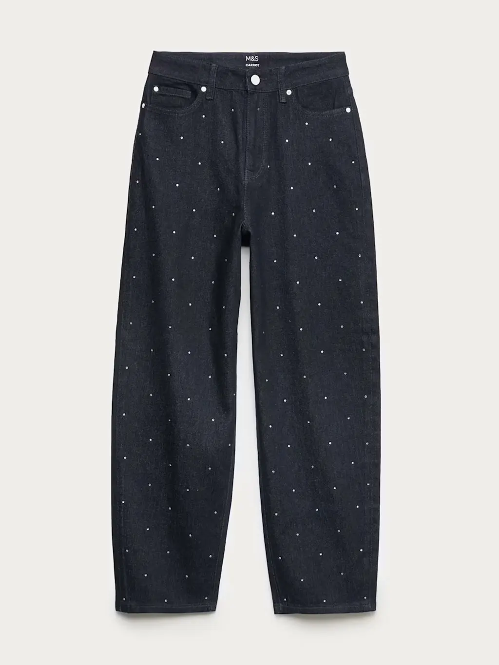 Studded carrot-leg jeans