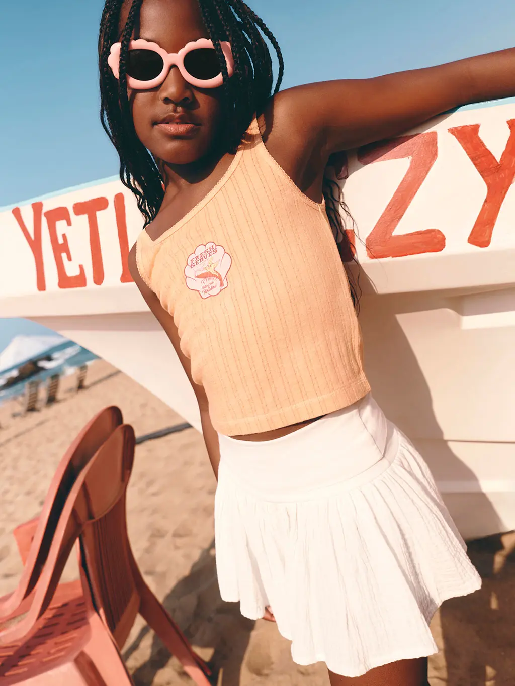 Girl in holiday clothes