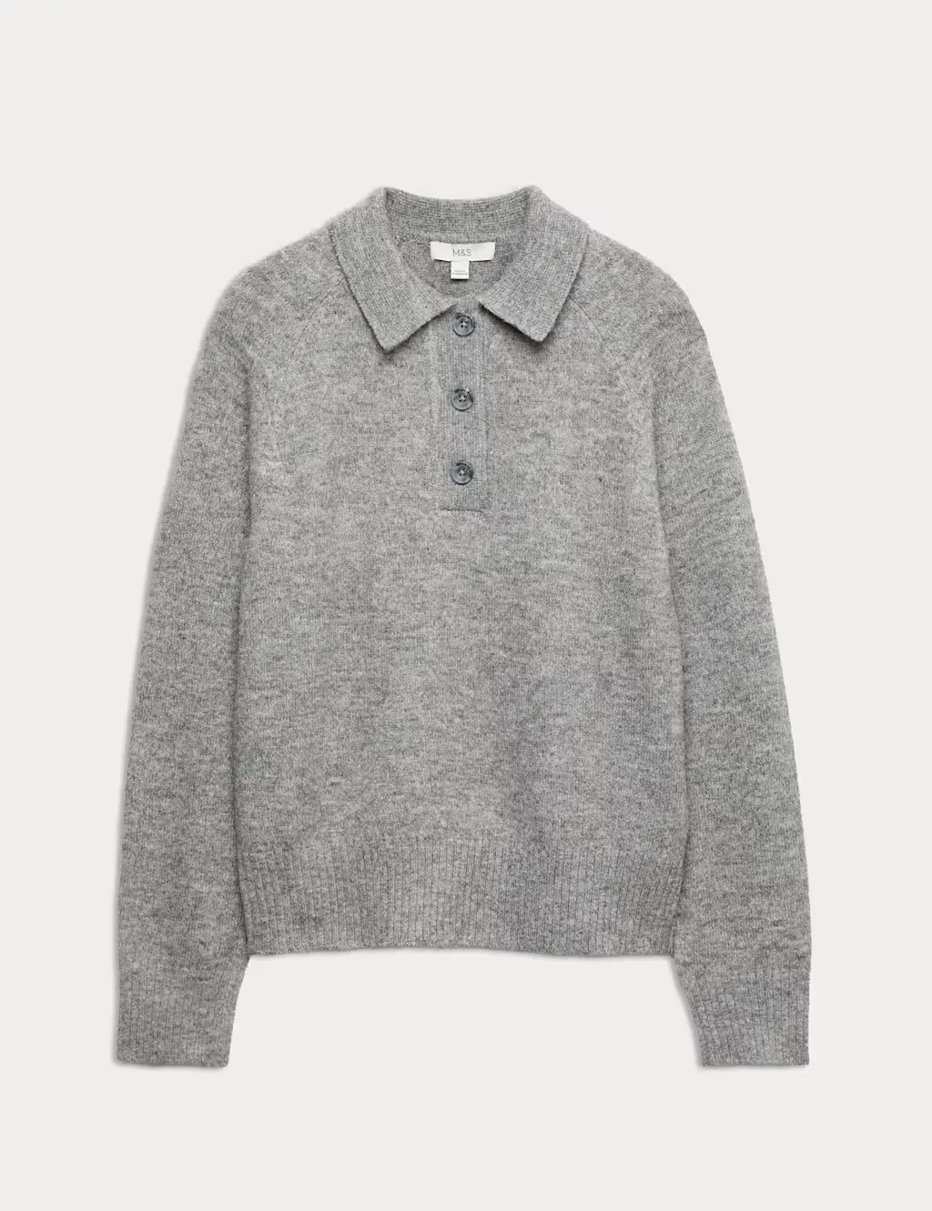 Grey collared polo jumper
