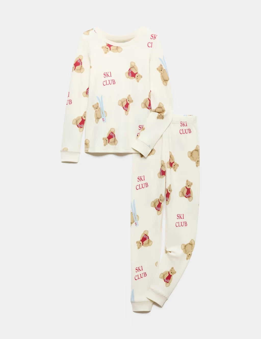 Set of two kids thermals with a Spencer Bear print.