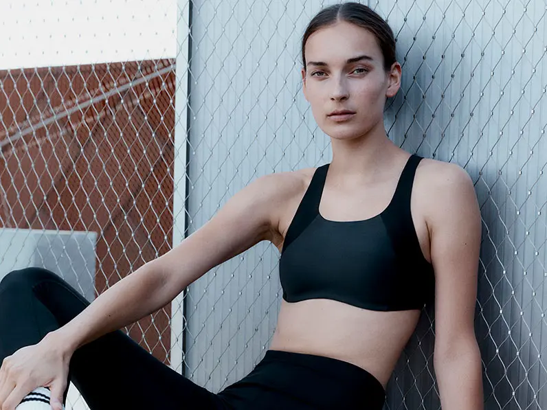 Woman in sports bra