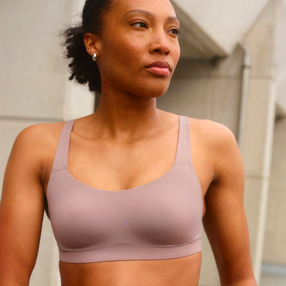 Woman wearing sports bra