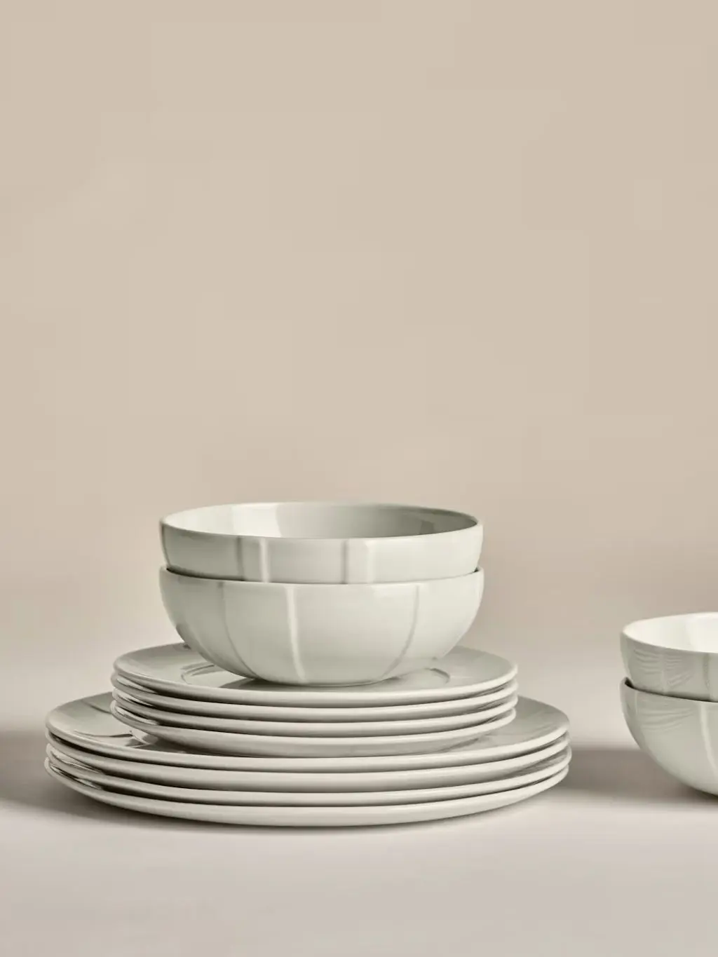 A selection of beige Kelly Hoppen x M&S crockery